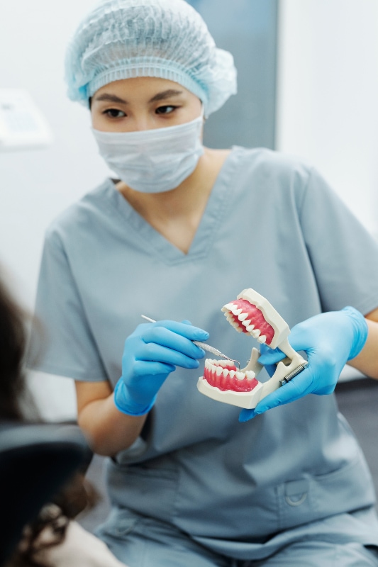 Dentist explaining gum disease | Shore Side Dentistry