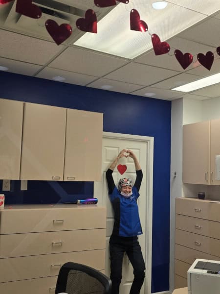 Shore Side Dentistry | A team member celebrating Valentine's day