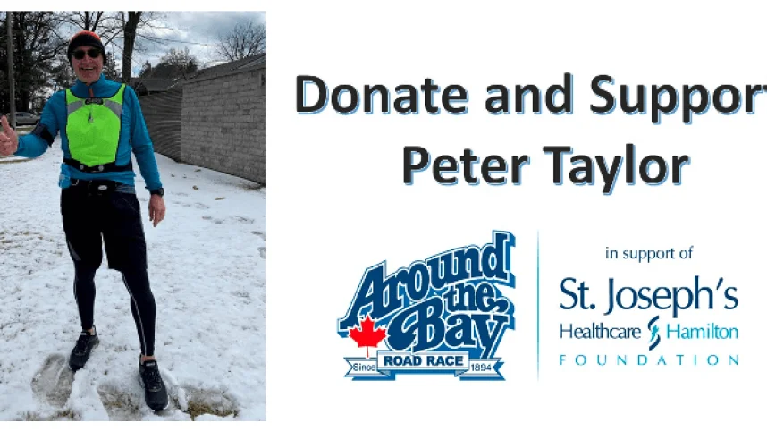 Dr. Peter Taylor runs the Bay Run in support of St. Jospehs