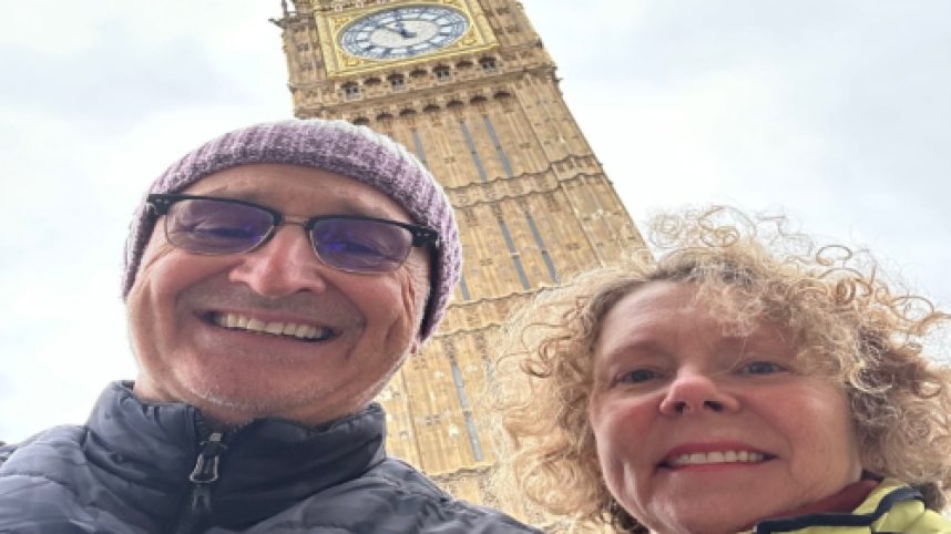 a couple visiting London